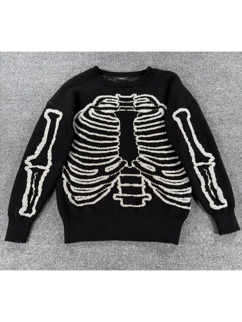 Forever 21 Shimmer Skeleton Bones Thick Knit Sweater- Women's Small